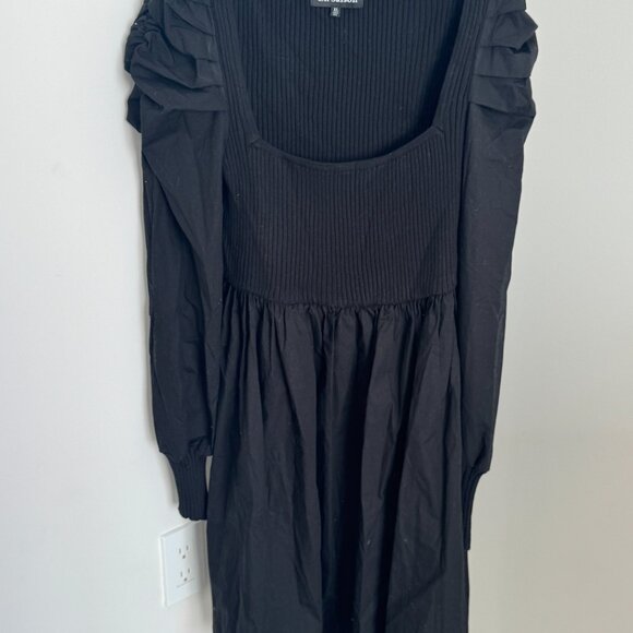 En Saison Black Puff-Sleeve Mini Dress (Size XL) - Picture 4 of 5